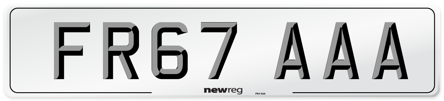 FR67 AAA Number Plate from New Reg